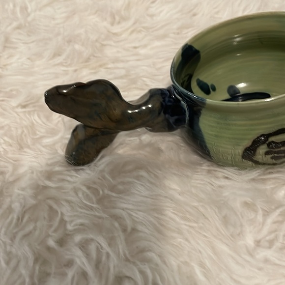Pottery fish soup bowl tail for handle very unique! - Picture 4 of 6
